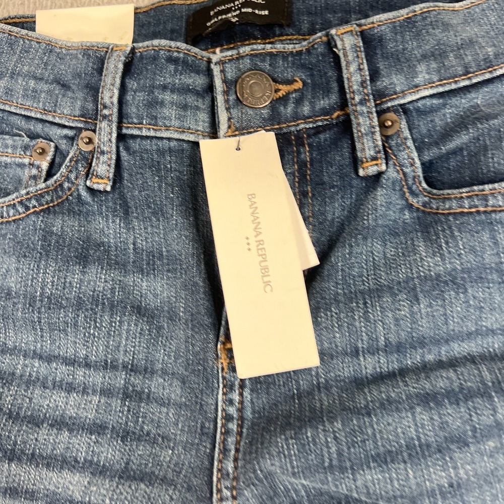 Banana Republic Jeans Womens 2 26 Mid Rise Girlfriend Fit Blue Denim - Picture 4 of 15
